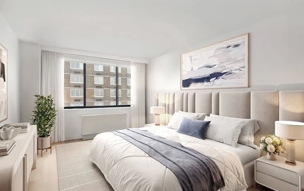bedroom with large windows