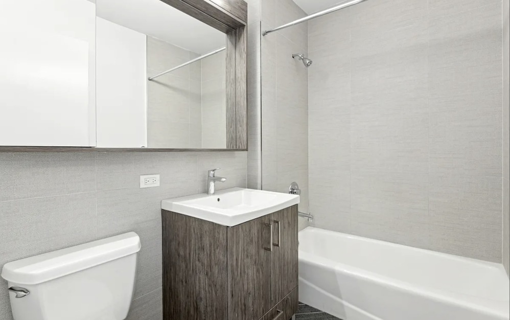 well lit bathroom