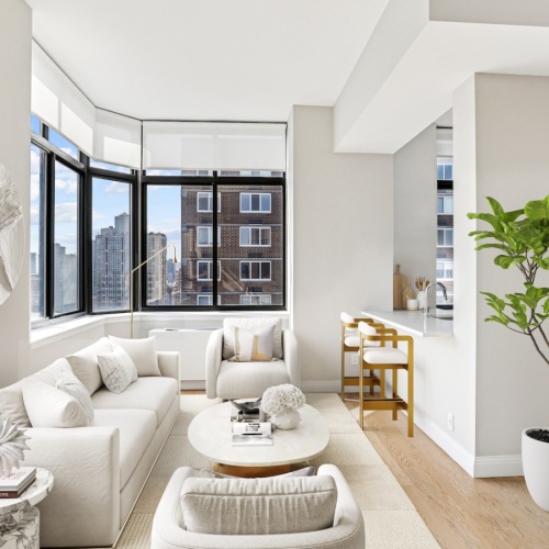 Living room with a skyline view