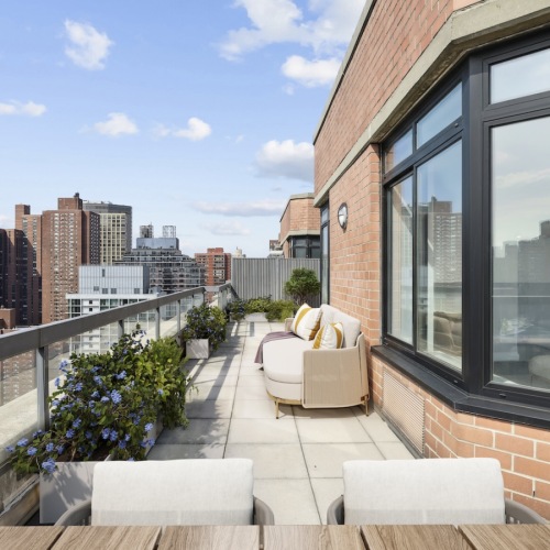 terrace with chic furniture
